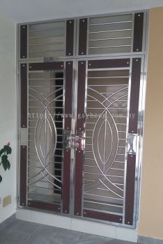 Stainless Steel 2 swing Door Grille 2叶白钢掩门