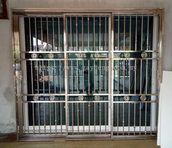 Stainless Steel 3 Sliding Door Grille 3叶白钢趟门