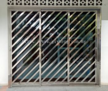 Stainless Steel 3 Sliding Door Grille 3叶白钢趟门