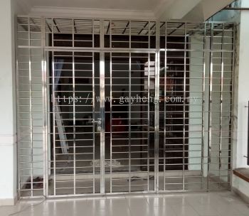 Stainless Steel 2 swing Door Grille 2叶白钢掩门