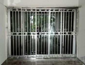 Stainless Steel 5 Sliding Door Grille 5叶白钢趟门