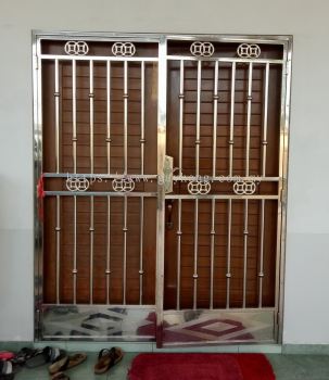 Stainless Steel 2 swing Door Grille 2叶白钢掩门