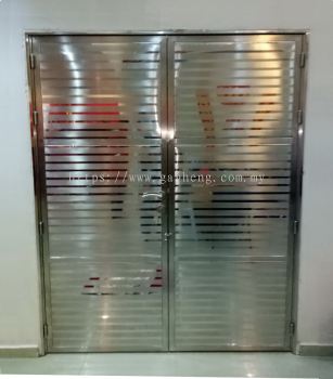 Stainless Steel 2 swing Door Grille 2叶白钢掩门