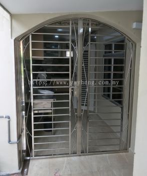 Stainless Steel 2 swing Door Grille 2叶白钢掩门