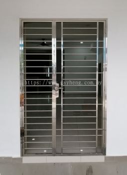 Stainless Steel 2 swing Door Grille 2叶白钢掩门