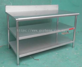 Stainless Steel Table with Blacksplash白钢桌(后面围起)