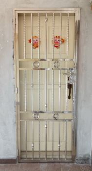 Stainless Steel Single Door Grille 白钢单叶掩门