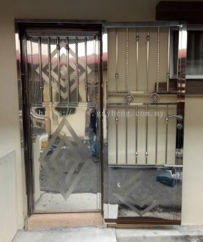 Stainless Steel Single Door Grille 白钢单叶掩门