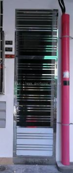 Stainless Steel Single Door Grille 白钢单叶掩门