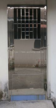 Stainless Steel Double Open Single Door Grille 白钢单叶双开掩门