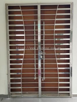 Stainless Steel 2 swing Door Grille 2叶白钢掩门