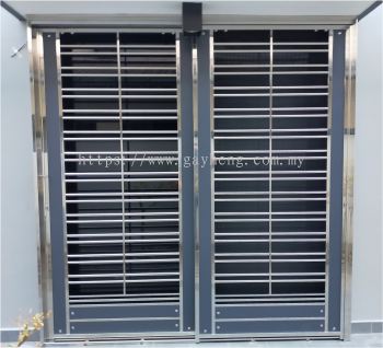 Stainless Steel 2 Door Grille 2叶白钢趟门