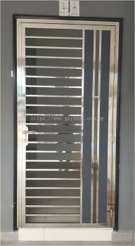 Stainless Steel Single Door Grille 白钢单叶掩门