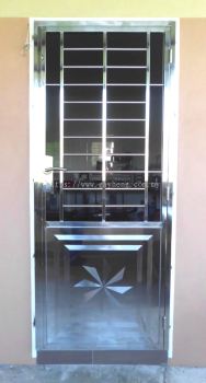 Stainless Steel Single Door Grille 白钢单叶掩门