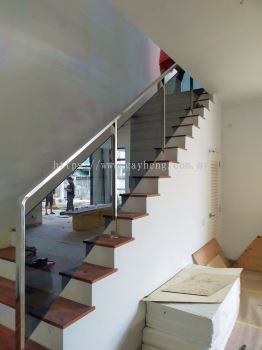 Stainless Steel Handrail with Glass 白钢楼梯扶手（配玻璃）