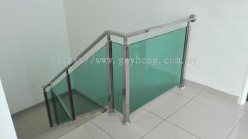 Stainless Steel Handrail with Glass 白钢楼梯扶手（配玻璃）