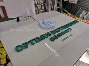 OPTIMUS DISTRIBUTOR INDOOR ACRYLIC POSTER FRAME WITH 3D LED FRONTLIT LOGO & 3D LETTERING SIGNAGE