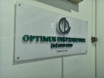 OPTIMUS DISTRIBUTOR INDOOR ACRYLIC POSTER FRAME WITH 3D LED FRONTLIT LOGO & 3D LETTERING SIGNAGE