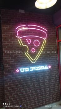 US Pizza Indoor LED Neon Signage #3D SIGNBOARD #CUSTOM 3D SIGNAGE #3D OUTDOOR SIGNAGE #3D LETTER SIGNS #3D WALL SIGNS #3D BUSINESS SIGNS #3D CHANNEL LETTER SIGN #LED 3D SIGNBOARD at Subang Permai  Kuala Lumpur(KL), Malaysia Supplies, Manufacturer, Design