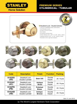 PREMIUM SERIES DEAD BOLT DOUBLE CYLINDER