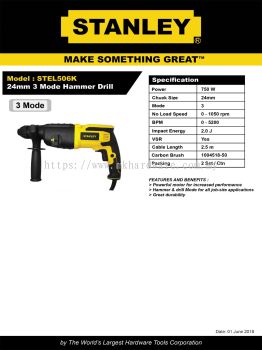 STANLEY 3 MODE HAMMER DRILL