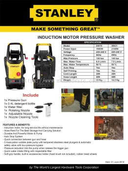 STANLEY INDUCTION MOTOR PRESSURE WASHER