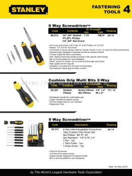 STANLEY MULTI BIT / 6 WAYS SCRE DRIVER