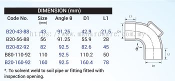 UPVC FITTING - 90 DEG BEND WITH I/O