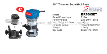 1/4" TRIMMER SET WITH 2 BASE