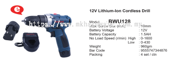 12V LITHIUM-ION CORDLESS DRILL