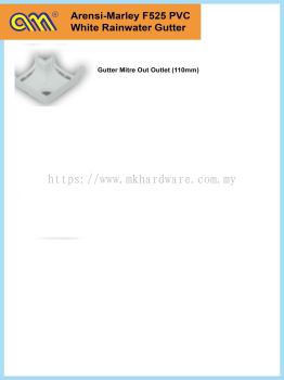 F525 WHITE PVC GUTTER MITRE OUT OUTLET