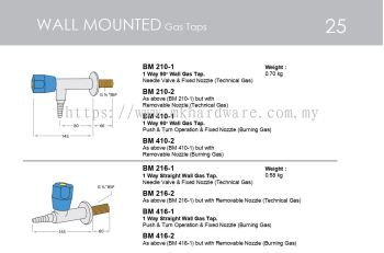 WALL MOUNTED (GAS TAPS)
