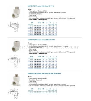 AQUASYSTEM THREADED MALE ELBOW 90 DEGREE PPR