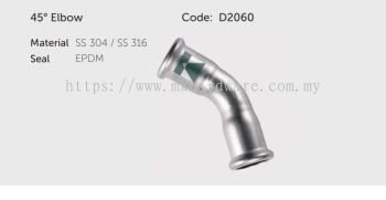 PTM STAINLESS STEEL 45 DEGREE ELBOW