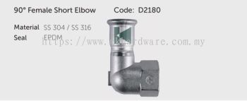 PTM STAINLESS STEEL 90DEGREE FEMALE SHORT ELBOW