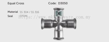 PTM STAINLESS STEEL PIPE FITTING EQUAL CROSS