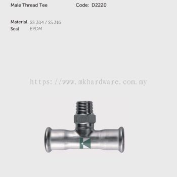 PTM STAINLESS STEEL PIPE FITTING MALE THREAD TEE