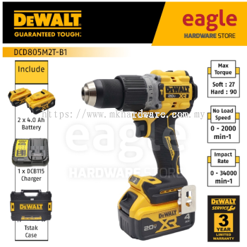 DeWALT CORDLESS HAMMER DRILL 20V Max Brushless Hammer Drill DCD805M2T