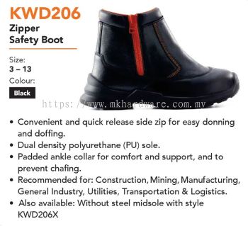 KING'S KWD206 ZIPPER SAFETY BOOT