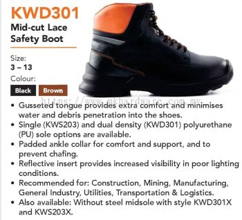 KING'S KWD301 MID-CUT LACE SAFETY BOOT