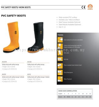 KING'S PVC SAFETY BOOTS KY20