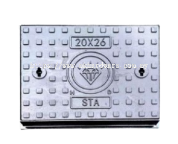 MANHOLE COVER WITH 2 HINGES 20"x26" - (LIGHT DUTY)