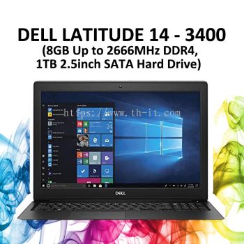 DELL LATITUDE 14 - 3400 - (8GB Up to 2666MHz DDR4, 1TB 2.5inch SATA Hard Drive