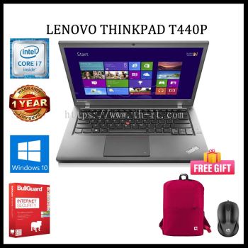 LENOVO THINKPAD T440P CORE i7 (4TH GEN) 14" HD/ UPTO 8GB DDR4 RAM / 256 GB SSD / 14 Inches HD Screen / HDMI