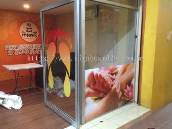 Glass Door Window Sticker Malaysia | Advertising Poster Shop Lot Retail Beauty Saloon Aesthetic Massage Wellness Center Spa Fitness Gym | Supplier Printing Installer