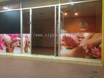 Glass Door Window Sticker Malaysia | Advertising Poster Shop Lot Retail Beauty Saloon Aesthetic Massage Wellness Center Fitness Gym | Supplier Printing Installer