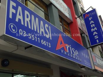 Arise Farmasi Acrylic 3D box up with lightbox signboard at shah alam selangor