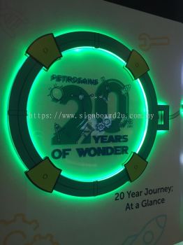 Petrosains led backlit signage at Klcc kuala lumpur 