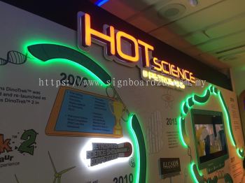 Petrosains led backlit signage at Klcc kuala lumpur 