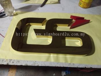 GS Stainless steel Gold led backlit 3D box up lettering